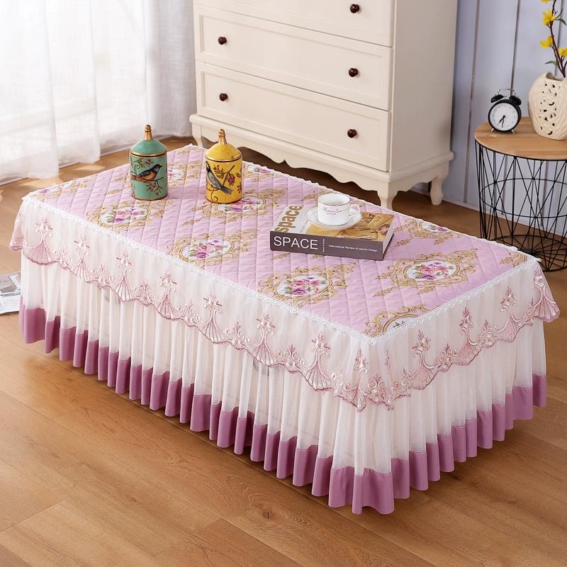 Lace Tablecloth Refinement Red Rectangular Dining Coffee Table Cover Cloth Living Room Home Decoration European-style Dust Cover
