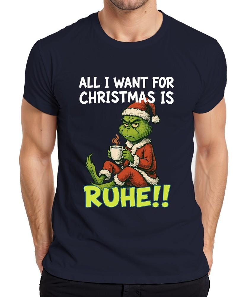 All I Want For Christmas Is Rest Xmas Grinch Sarcastic Unisexs Tshirt S