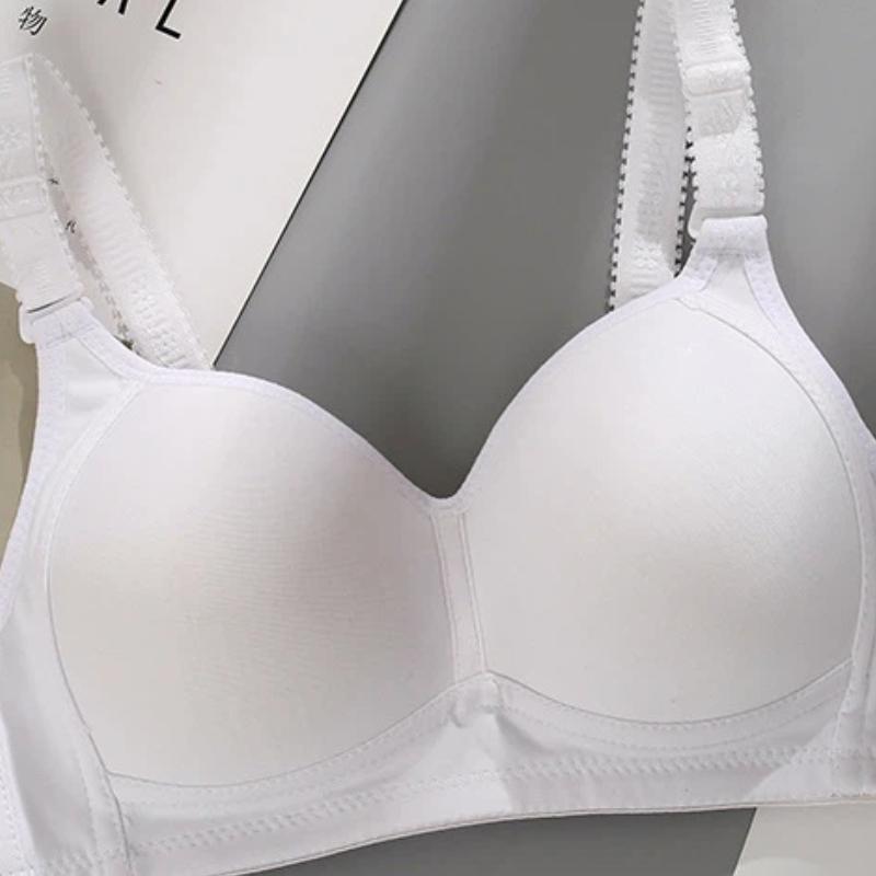 

White Wireless Bra with Adjustable Straps and Soft Fabric for Everyday Wear S белый