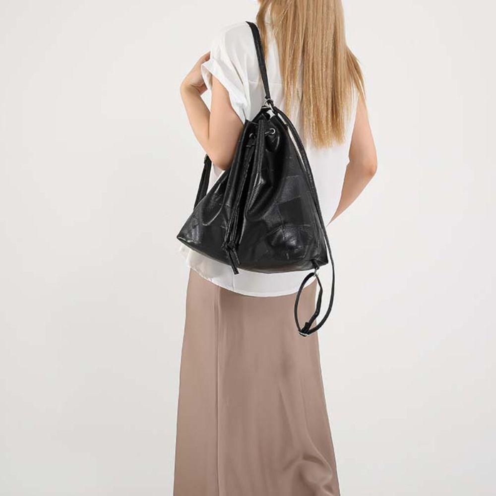 

PU Solid Color Shoulder Bag Brown Retro Backpack Creative PU Backpack Girls коричневый