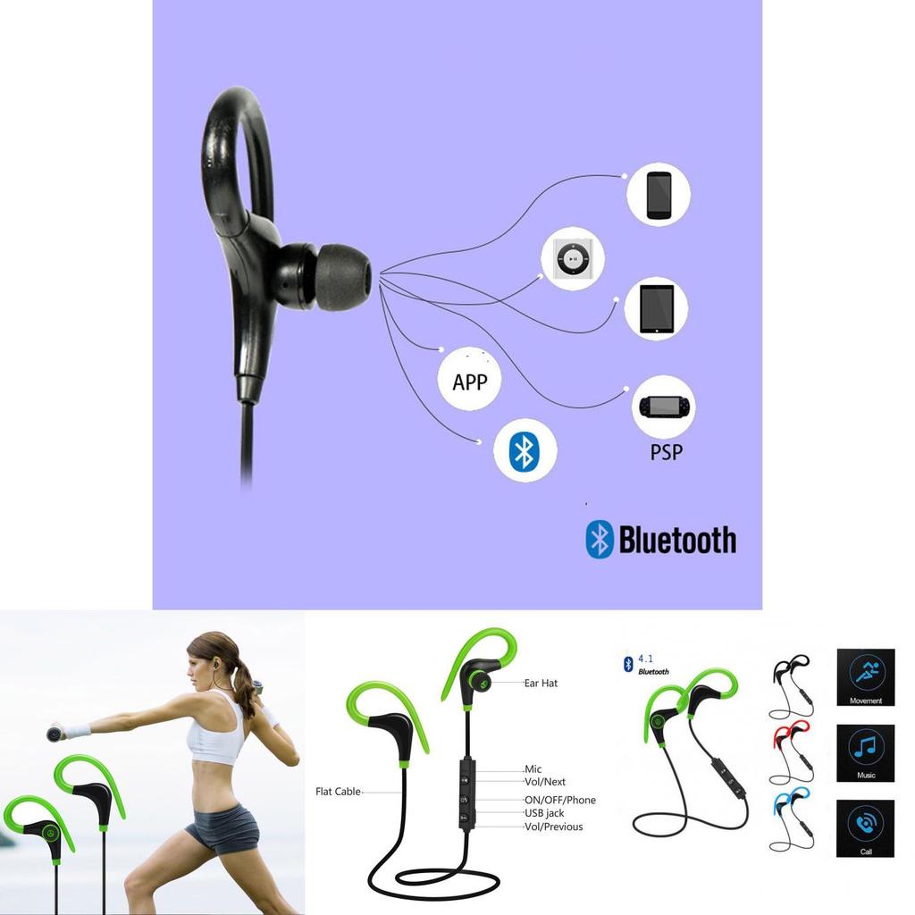 Universal Bluetooth 41 Wireless Stereo Earphone Earbuds Sport Headphone Headset