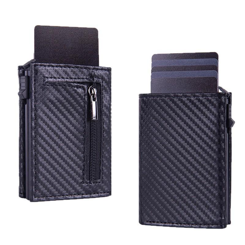 Men's RFID Aluminum Pop-Up Card Holder Wallet with Multi-Card Slots