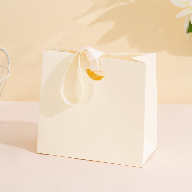 12pcs Elegant Paper Gift Bags With Ribbon Handles Premium Wedding Party Favor Packaging Small Boutique Shopping Tote Bags