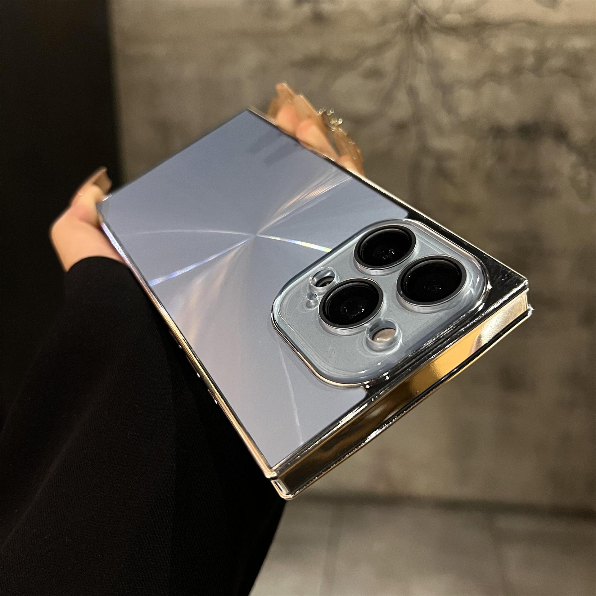 

Aurora Electroplated Square Shell Suitable for Apple 16promax Mobile Phone Case New Internet Celebrity IPhone 15 Lens Full Package iPhone 13