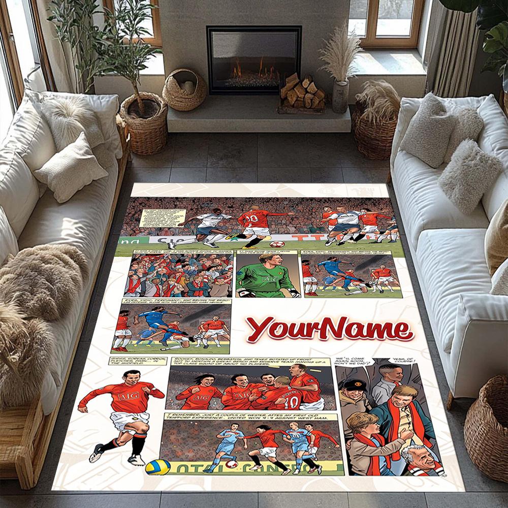 Manchester Personalized Name Carpet Suitable for Dormitory Playrooms Study room Foyer Anti-slip Rug Office home decor Gift for Festivals
