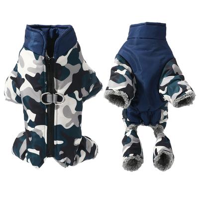 Thick Pet Puppy Jumpsuit Clothes Winter Warm Dog Coat Jacket For Small Dogs Waterproof Camouflage Chihuahua Pug Overalls Costume