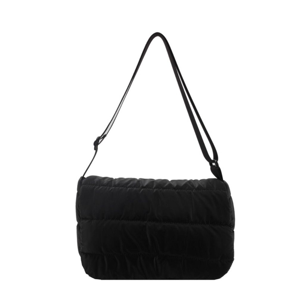 

Square Nylon Padded Shoulder Bag Korean Style Cotton Padded Crossbody Bag Streetwear чёрный