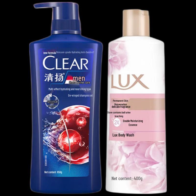 Набор: Шампунь Clear Men против перхоти и гель для душа Lux