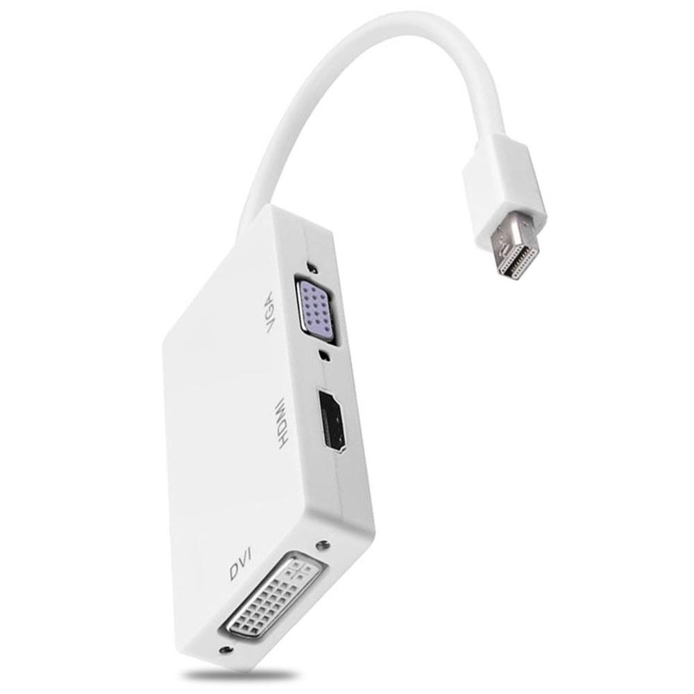 Neues 3-in-1-Mini-Displayport-Thunderbolt-zu-DVI-VGA-HDMI-Konverter-Adapterkabel IMac Mac Mini MacBook
