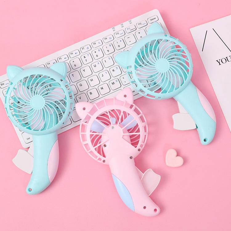 Manual Press Small Fan Small Animal Fan Toy Fan Personal Fan Handheld Cartoon Mini Portable Hand Fan for Kids Girls Women Man