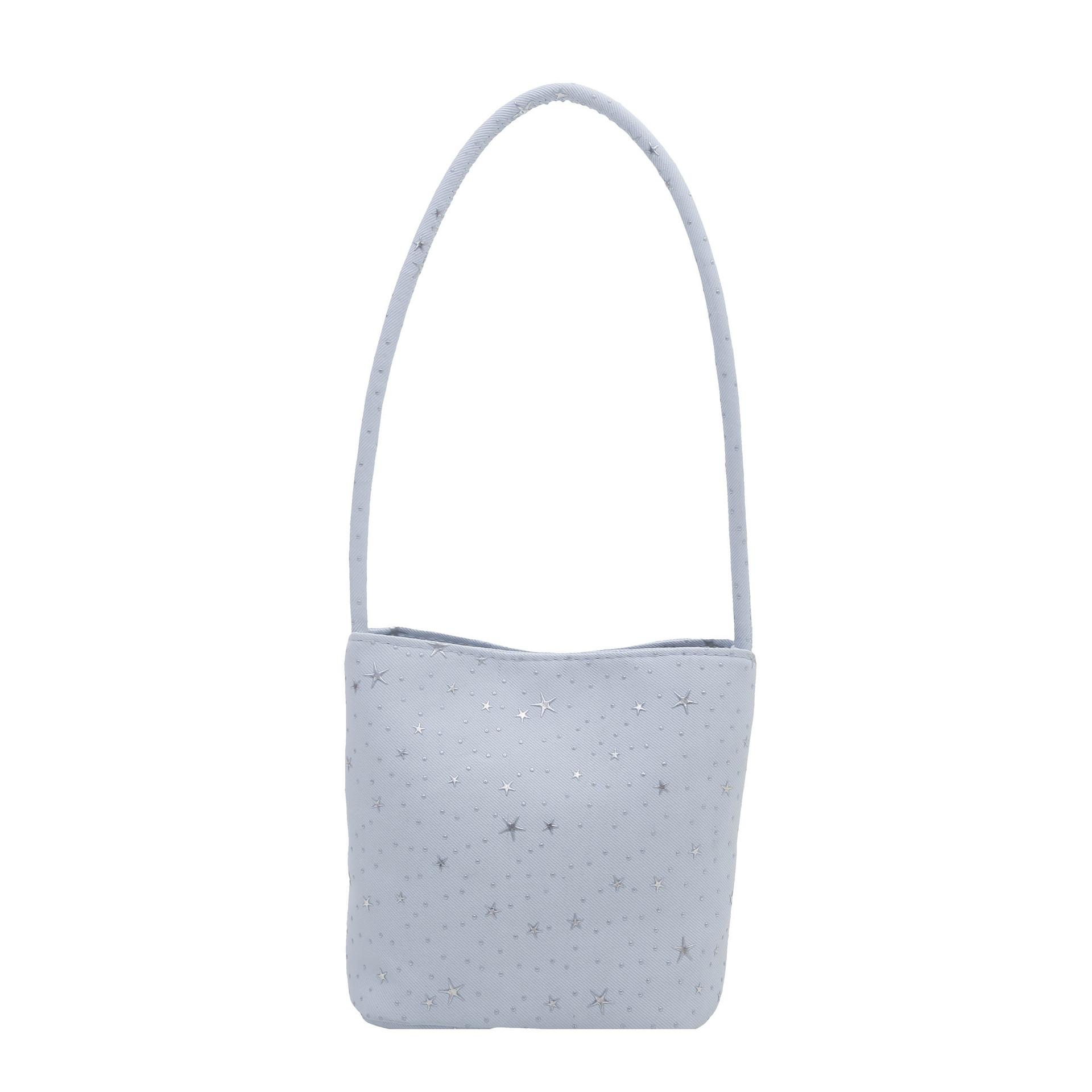 

New fashion bow new single shoulder niche versatile large capacity tote underarm canvas bag bucket bag синій