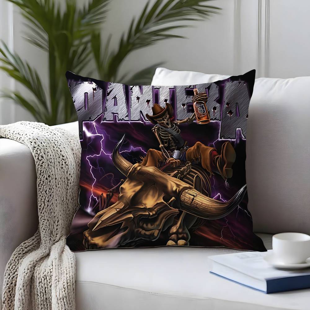 P-Panteras Rockband Kissenbezug Plüschstoff Weich Kissenbezug Beidseitig bedruckt Kissenbezug Haushaltsgeschenke