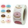 500Pcs Thank You Stickers Gifts Card Box Package Sealing Labels Donuts Stickers