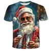 Fashionable Personalized Santa Claus Pattern 3D Printed New Men's Casual Comfortable Soft  Loose Short Sleeved T-shirt