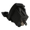 Black Universal Rocker Switch Style Dual USB Car Charger QC3.0 Fast Charge Socket with LED Backlight