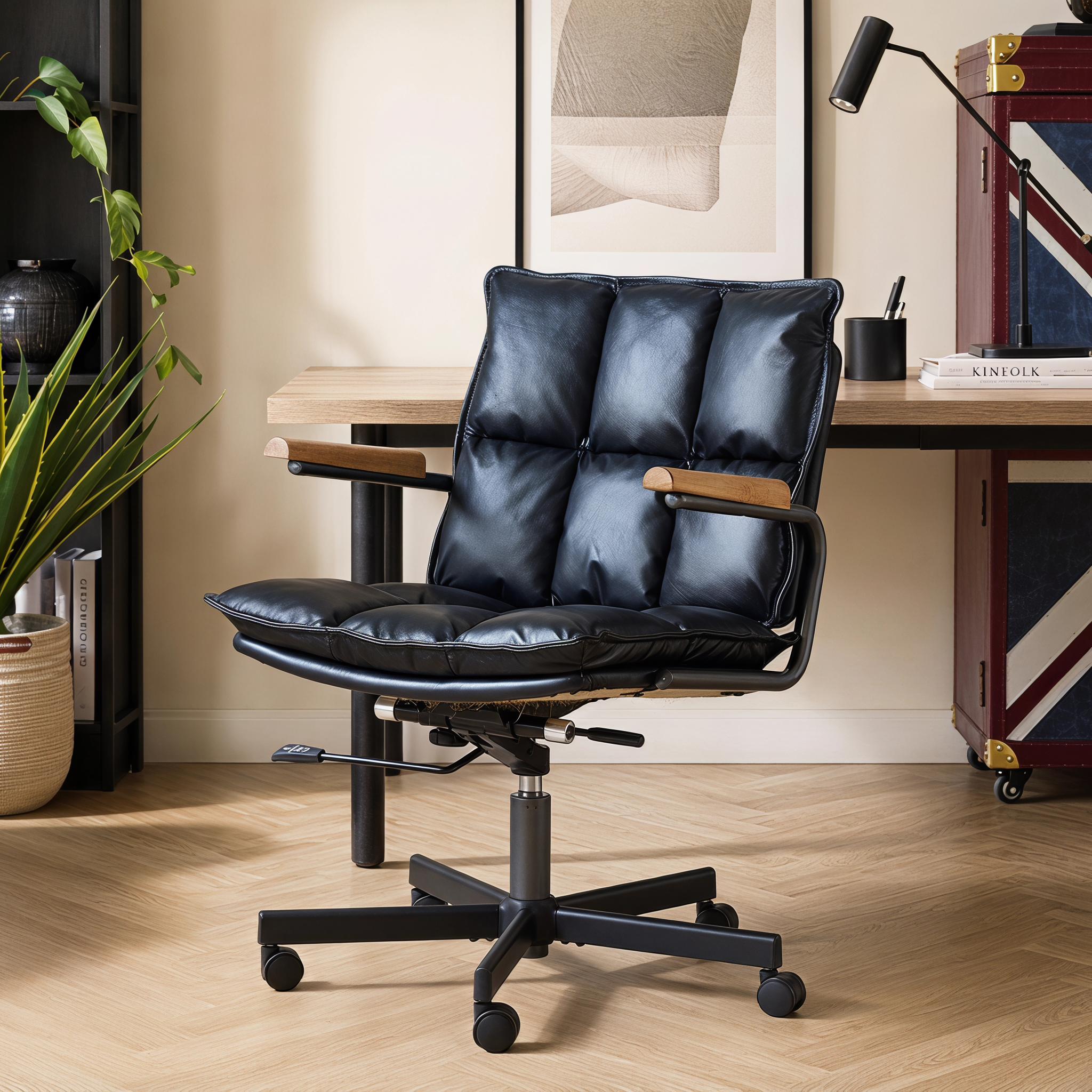 Home Office Desk Chair, Leather Ergonomic