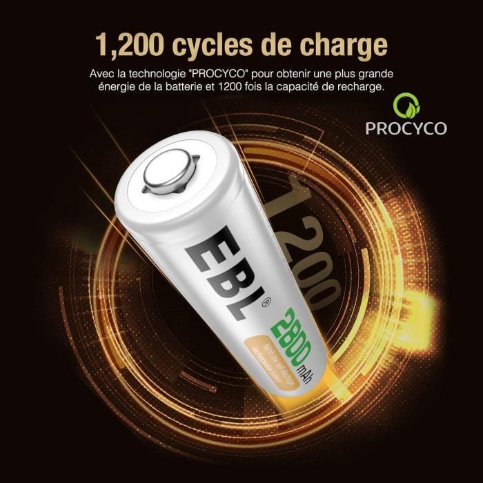 Ebl 8pcs Aa Rechargeable Batteries Ni-mh 2800mah