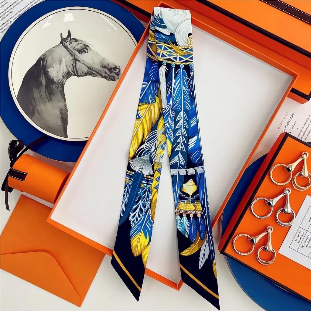 100% Mulberry Silk Ribbon Long Hair Bows Scarf Headscarf Fashion Hair Ties Ribbons Multifunctional Headband Bandana Hair