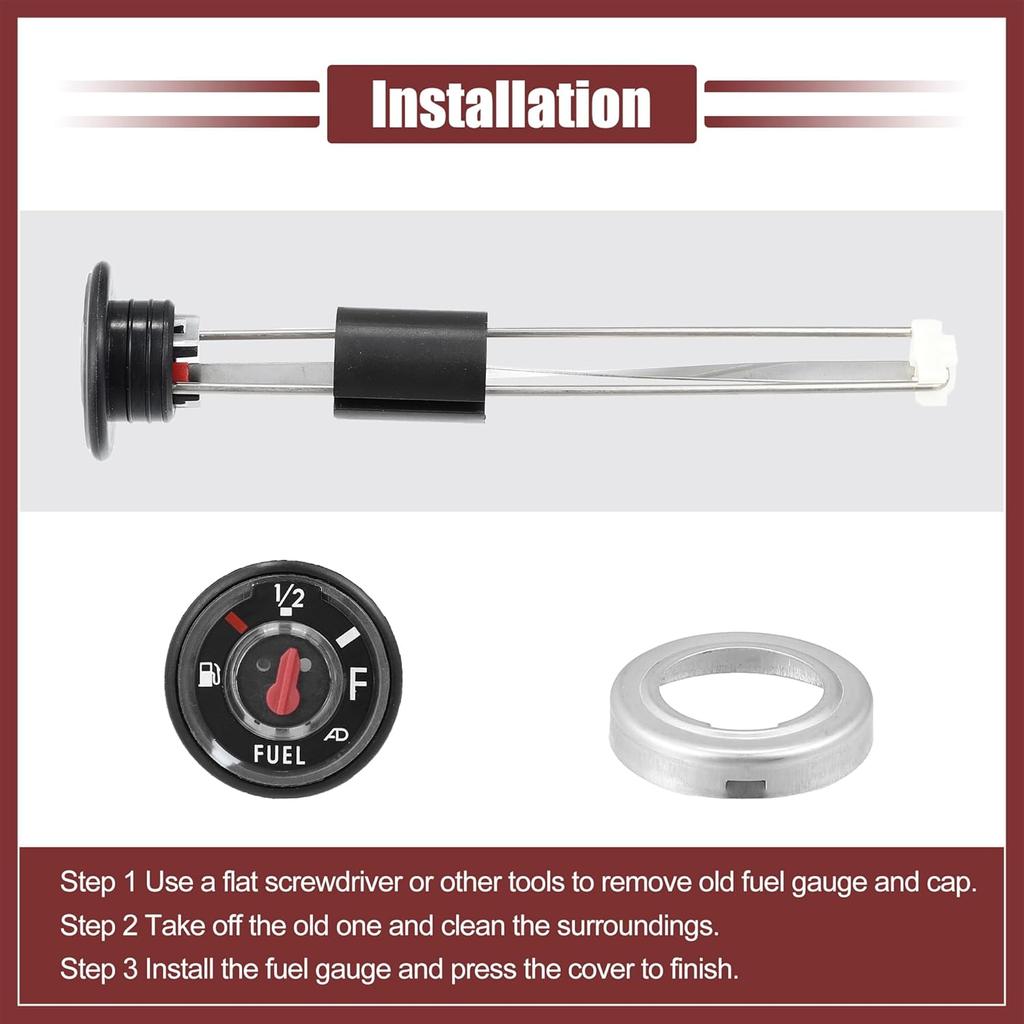 ATV Fuel Gas Tank Level Gauge Meter with Cap for Kawasaki Bayou 220 250 for Kawasaki Prairie 300 400 KVF Replace 52005-0735 52005-1121 Gas Tank Gauge