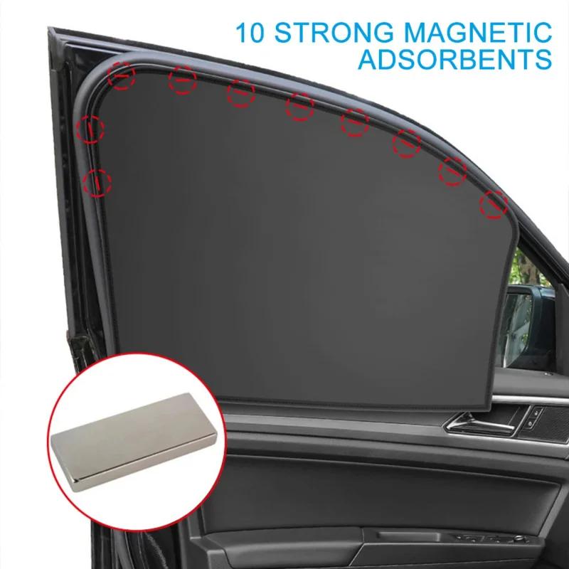 Magnetic Car Sunshade Anti-UV Curtain Car Side Window Foldable Mesh Summer Protection Privacy Sun Visor for Car Accessories