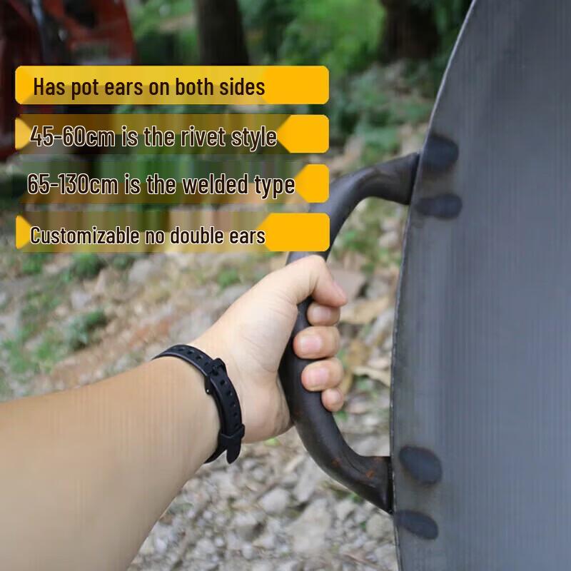 55CM Kommerzieller Edelstahl-Wok mit zwei Griffen