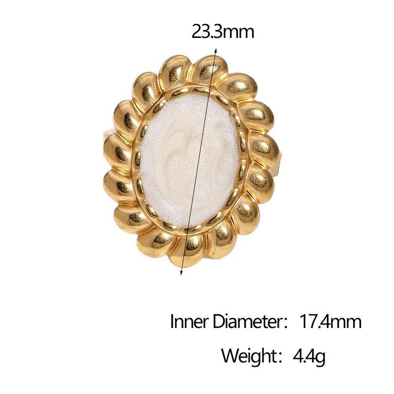Stainless Steel Sun Flower Red Drip Oil Rings for Women Men Niche Personality No Fading Opening Rings Party Jewelrty Accessories