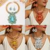 Personalized Jewelry Set With Mixed Material Crystal Drop Earrings And Statement Necklace For Teens