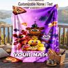 Five Nights At Freddy’s Flannel Blanket, Personalized Custom Name Text, Soft Warm Plush Throw Blanket For Gift