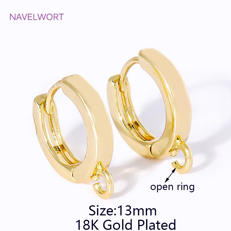 

18K Gold Plated Brass Shvenzy Earwires Fasteners,Hoop Earring Clasps Accessories,For DIY Earring Making Findings Wholesale 2 pieces