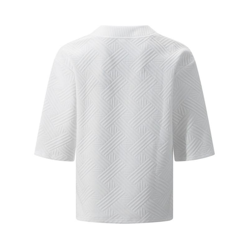 New Spring Summer Men's V-Neck Jacquard Sweater All-Match Breathable Soft Casual Comfort Knit Top