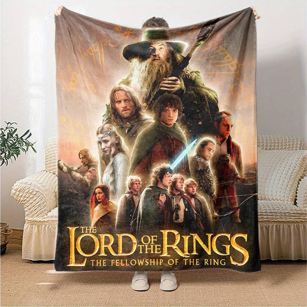 1pc Lord of the Rings Fellowship of the Ring Flannel Blanket Soft Warm Throw for Home, Office, Travel, All-Season Cozy Bedding Gift L1432