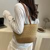 Popularna torba plażowa z plecionki warzywnej damska słomkowa torba nadmorska modna wszechstronna torba na ramię typu kubełek do pracy