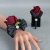 5Pcs Rose Wrist Corsages for Bride Bridesmaid Bridal Showers, Wedding Rose Boutonniere for Ceremony Anniversary Proms