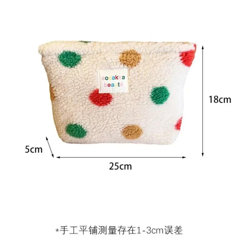 Fashion Retro Striped Clutch Bag Women Cosmetic Bag Plush Toiletry Bag Makeup Bags Makeup Pouch Case Travel Cosmetic Organizer
