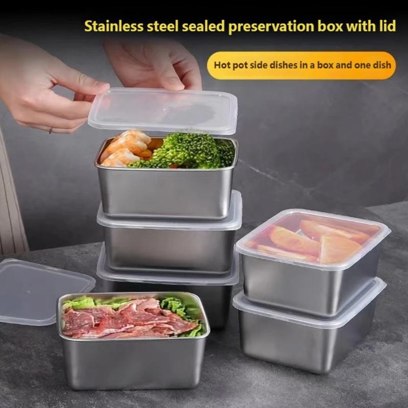 Reusable Stainless Steel Food Tray Smooth Rectangular Kitchen Container for Prep Storage Serving and Dining Use