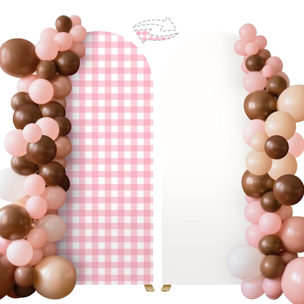 6.56ft Pink Stretchy Arch Backdrop Stand Covers, Photography Background Stand Covers for Wedding Birthday Baby Shower Party