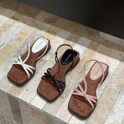 Soft Sole with Skirt Temperament Wedge Heel Sandals Women's 2025 New Summer Word with Square Head Roman Open-toed High Heels Tide