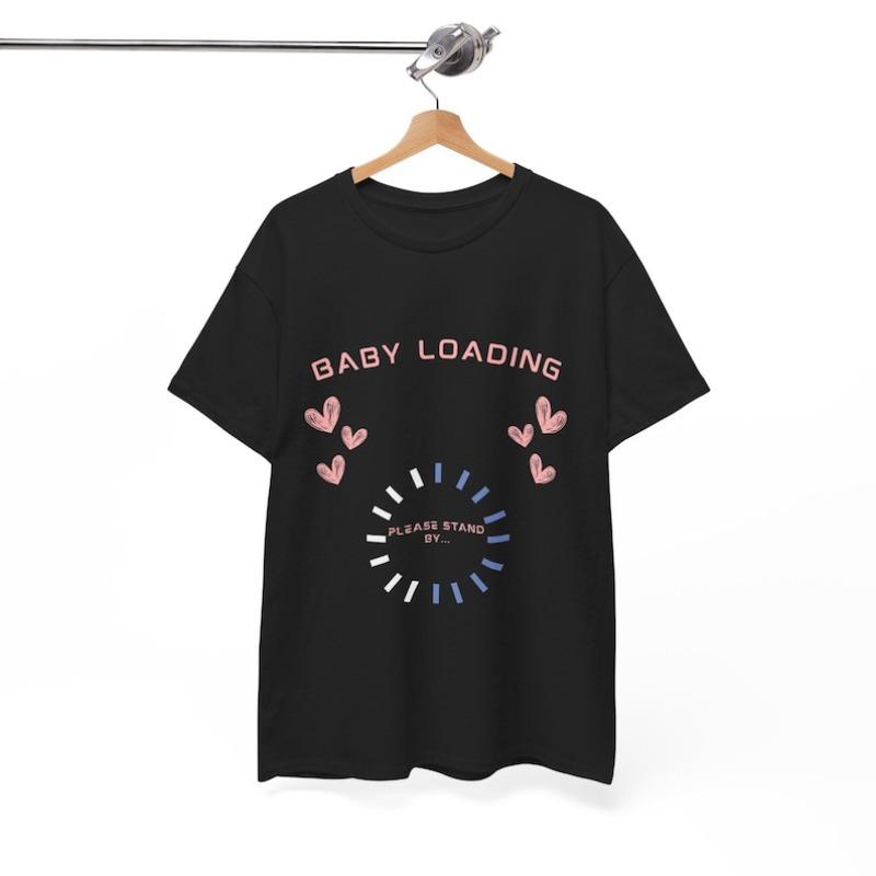 Baby Loading Heavy Cotton Tee Pregnancy AnnounceUnisext Shirt High Quality Fashion Regular Short Sleeve Tshort Street Breathable