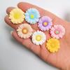 Assorted 100Pcs Colorful Daisy Flower Charms Resin Sunflower Flatback Cabochons Beads for Scrapbooking DIY Headwear Accessories