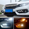 2Pcs/Pair LED Daytime Running Lamp White Light Car Led Turn Signal Lamp Amber Light Fit For Honda Civic 10th Gen Sedan 2016-2019
