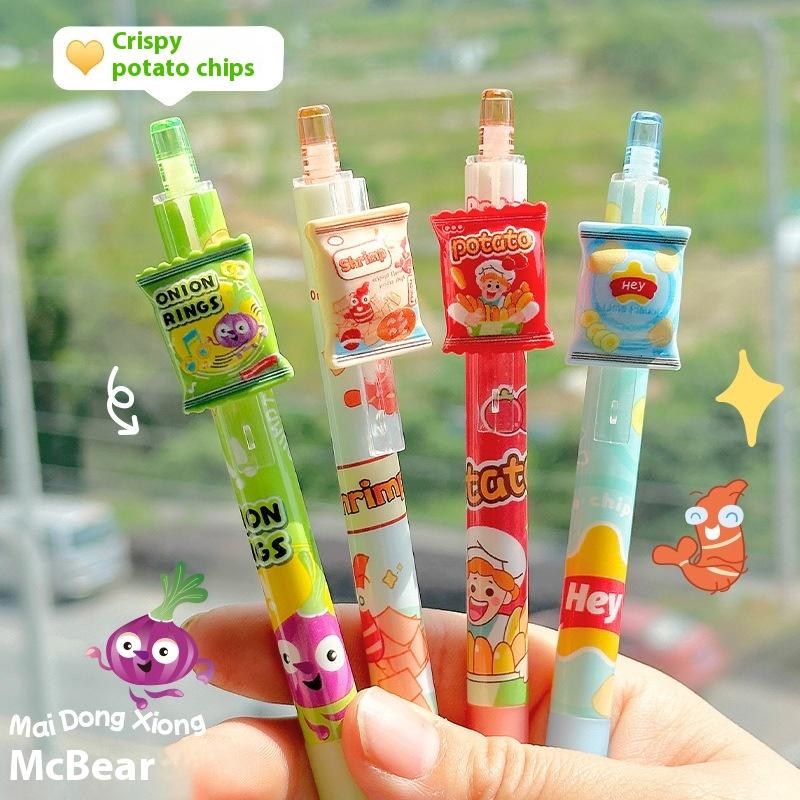 4Pcs 0.5Mm Black Blue Ink Gel Pen School Office Supplies Kawaii Cute Erasable Gel Pen Set Korean Stationery