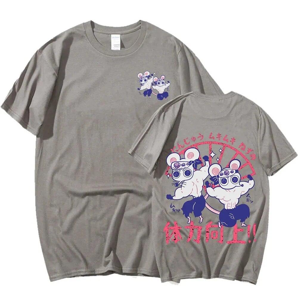 Summer Unisex Women Tshirts Anime Demon Slayer Uzui Tengen Mice Muki Print T-shirt Casual Short Sleeve T Shirts Punk Gothic Tops