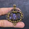 Natural Russian Charoite Handmade Copper Wire Wrap Jewelry Pendant 2.24" q2R79