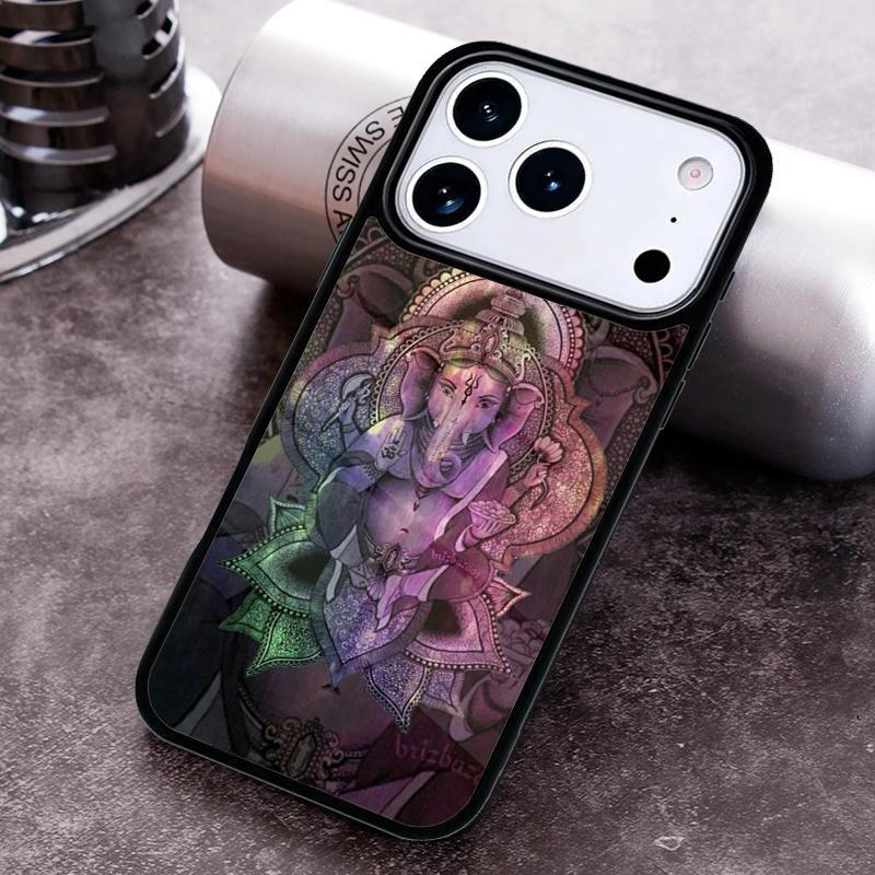 God of Wisdom Ganesh Elephant Phone Case for iPhone 17 16 15 Pro Max Air 14 13 12 11 Plus Shockproof Cover