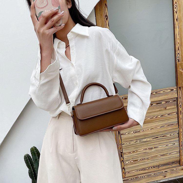 Women's Vintage Single Shoulder Bag Solid Color Casual Messenger Bag Elegant Versatile Handbag