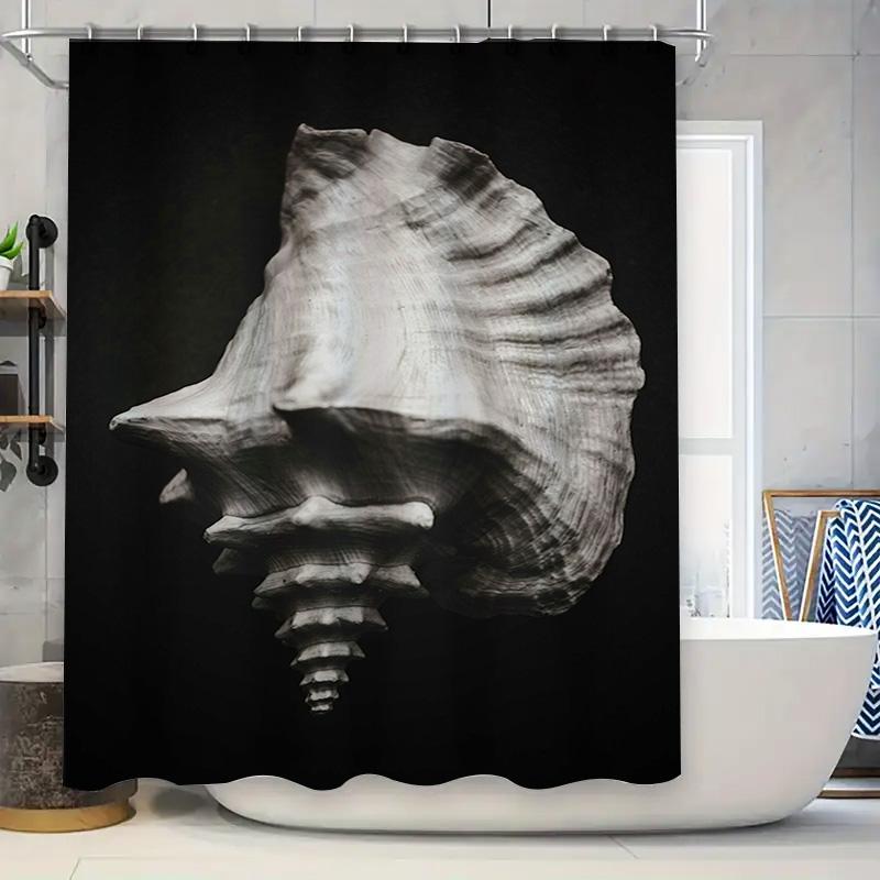 

Unique Shell Bath Curtain High Quality Printing Modern Bathroom Decor For Home Decorations W60H190(CM)-1 Pcs