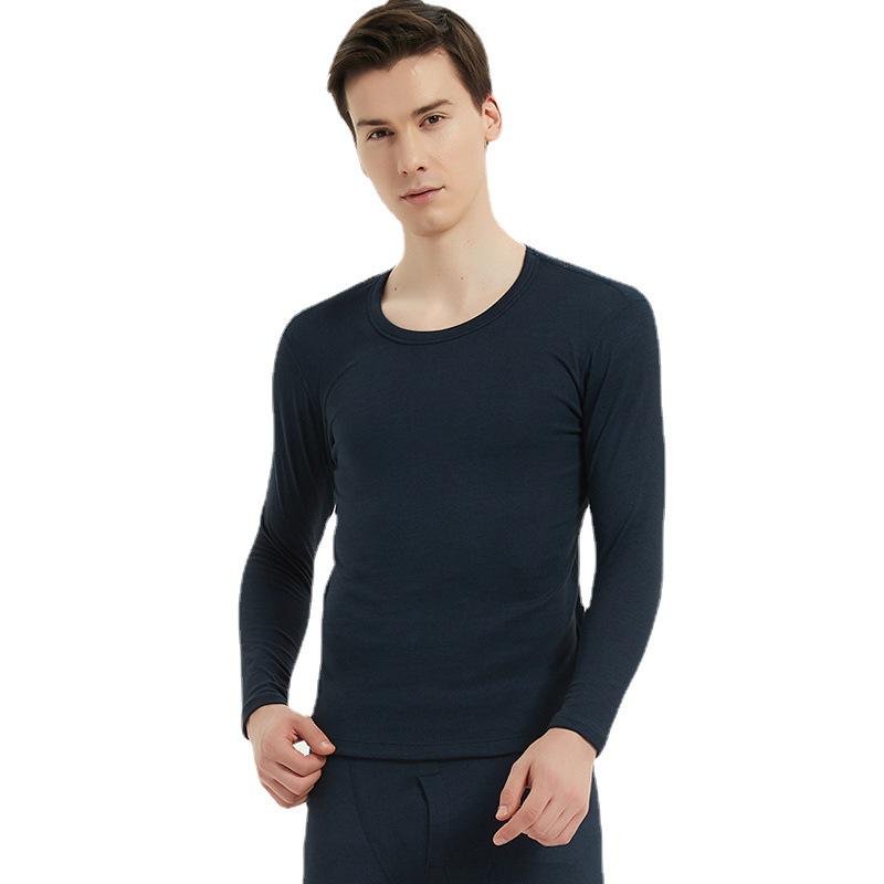 Men's Silk Fleece-Lined Seamless Underwear Set - High Elasticity, Warm, Constant Temperature Base Layer for Autumn