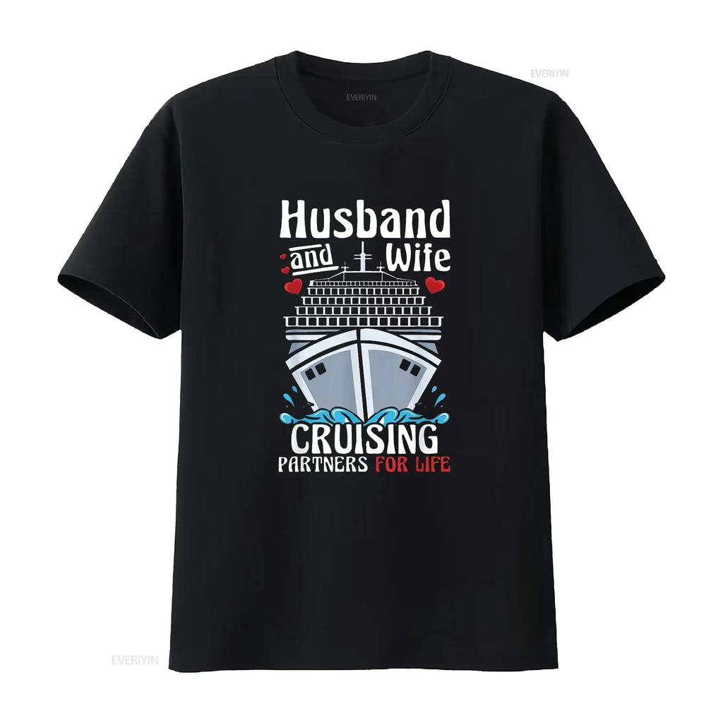 Cruising Cruise Vacation Husband Wife Couple For W Women s Unique T Shirt Top Summer Fun vintage Washed homme designer clothes