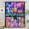 2 Stück K-Pop Dämonenjäger Aufdruck Verdunkelungsvorhänge Geeignet Für Schlafzimmer Wohnzimmer Arbeitszimmer Büro Badezimmer Dekor Waschmaschinenfest
