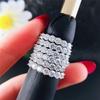 925 Sterling Silver Finger-ring for Women Luxury Inlaid CZ Stone Simple Stylish Wedding Bands Female Ring Jewelry
